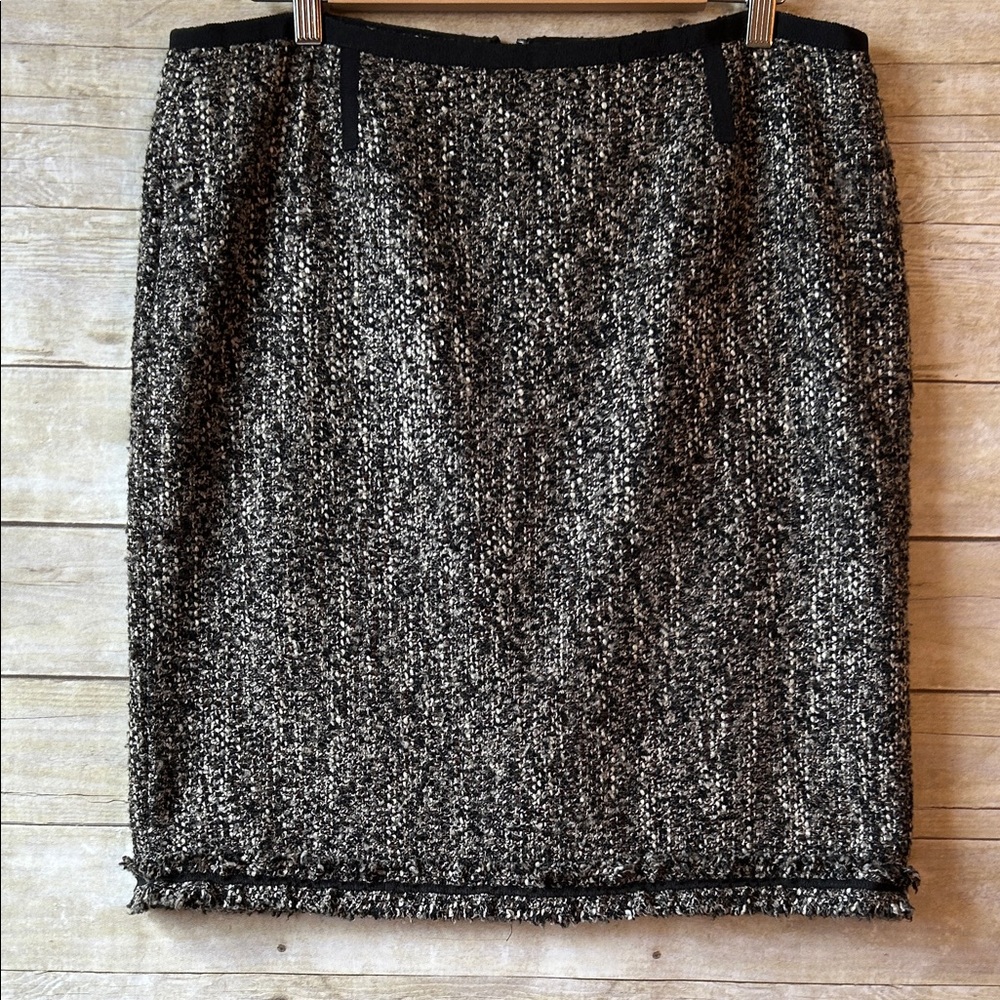 Talbots Black and White Tweed Pencil Skirt